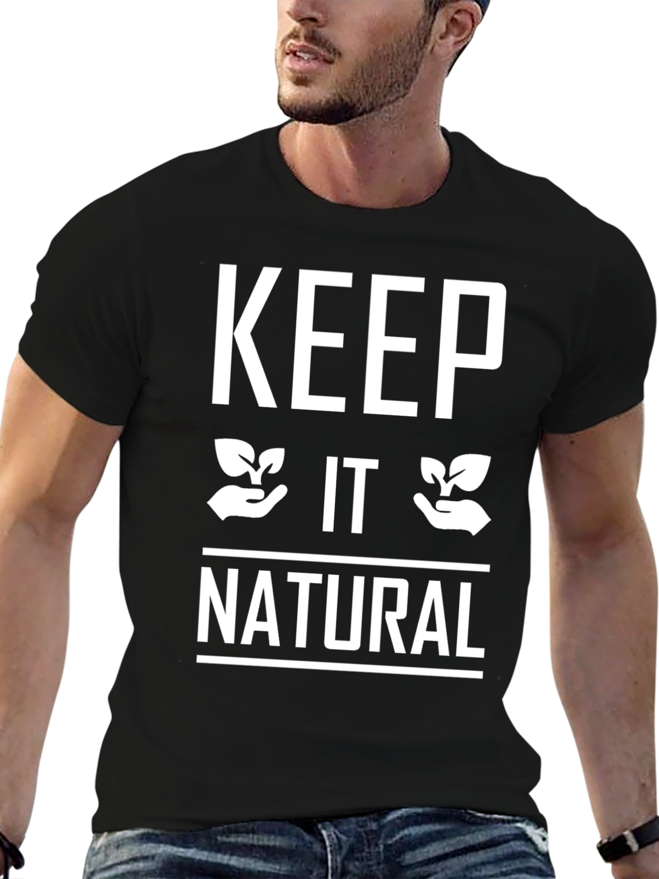 Black Keep It Natural Graphic T-Shirt view 6