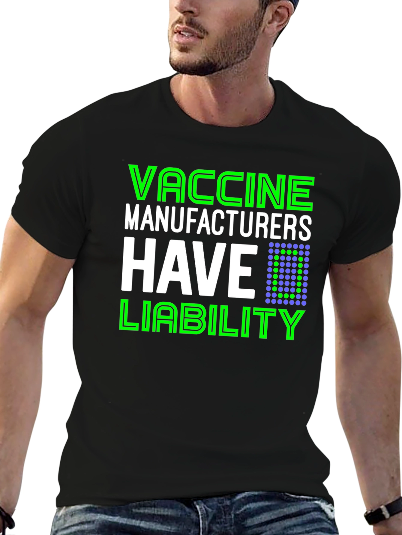 Black Vaccine Manufacturers Liability T-Shirt view 6
