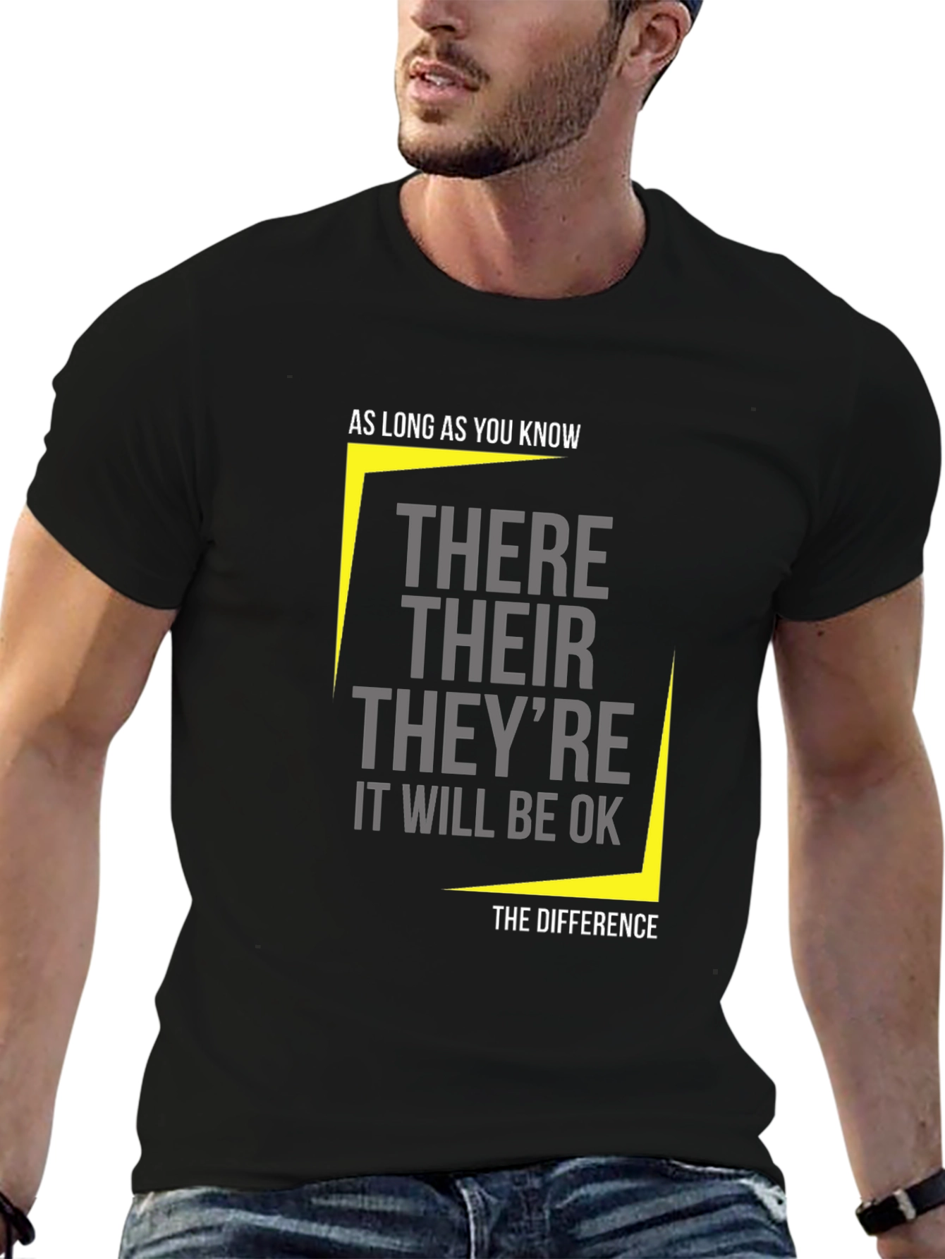 Black There Their They're T-Shirt - Grammar Humor Tee view 6