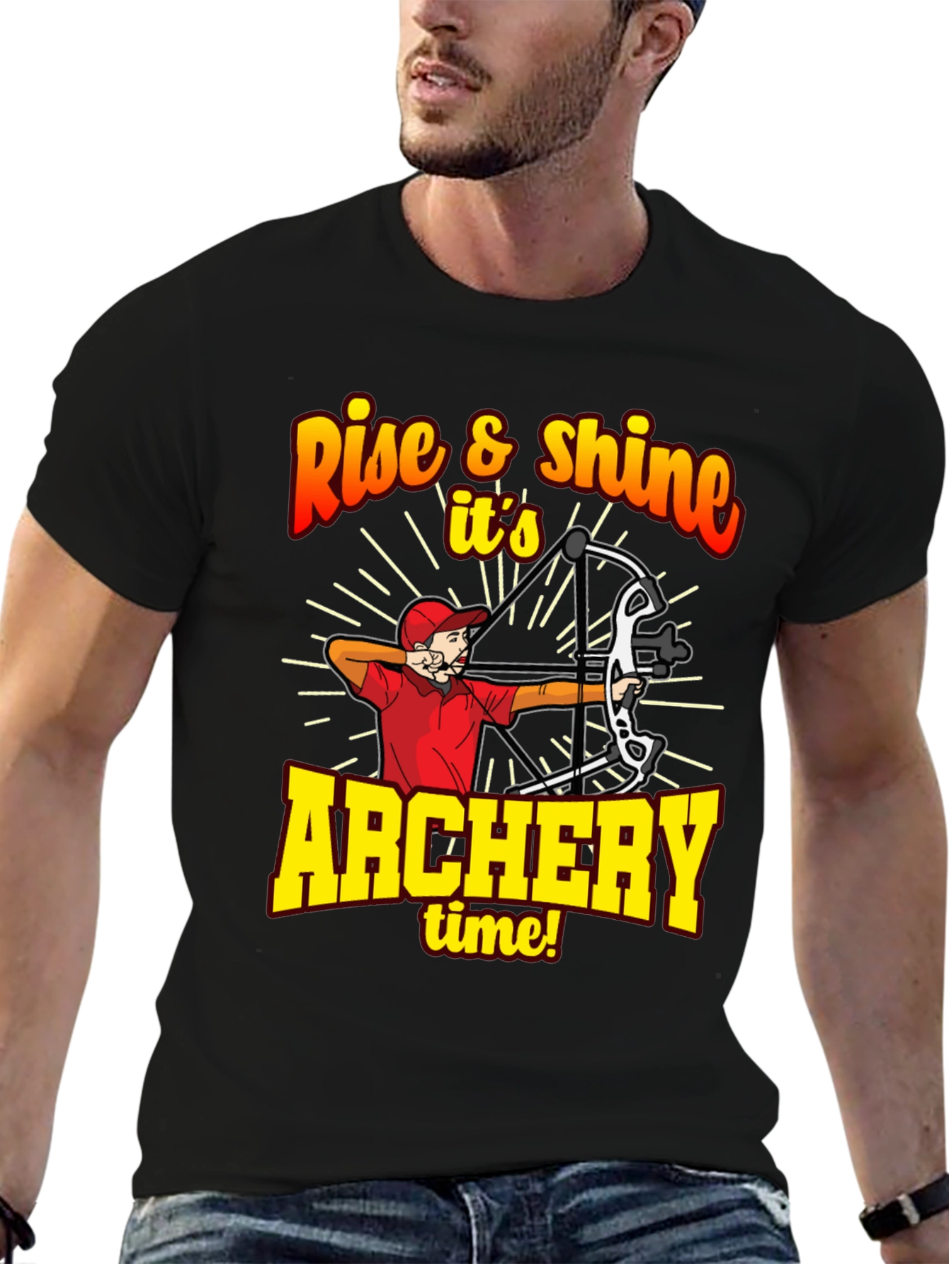 Black Archery Time Graphic Tee - Rise & Shine view 6