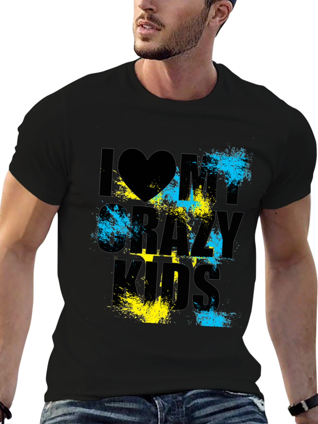 Black I Heart My Crazy Kids Graphic T-Shirt view 6