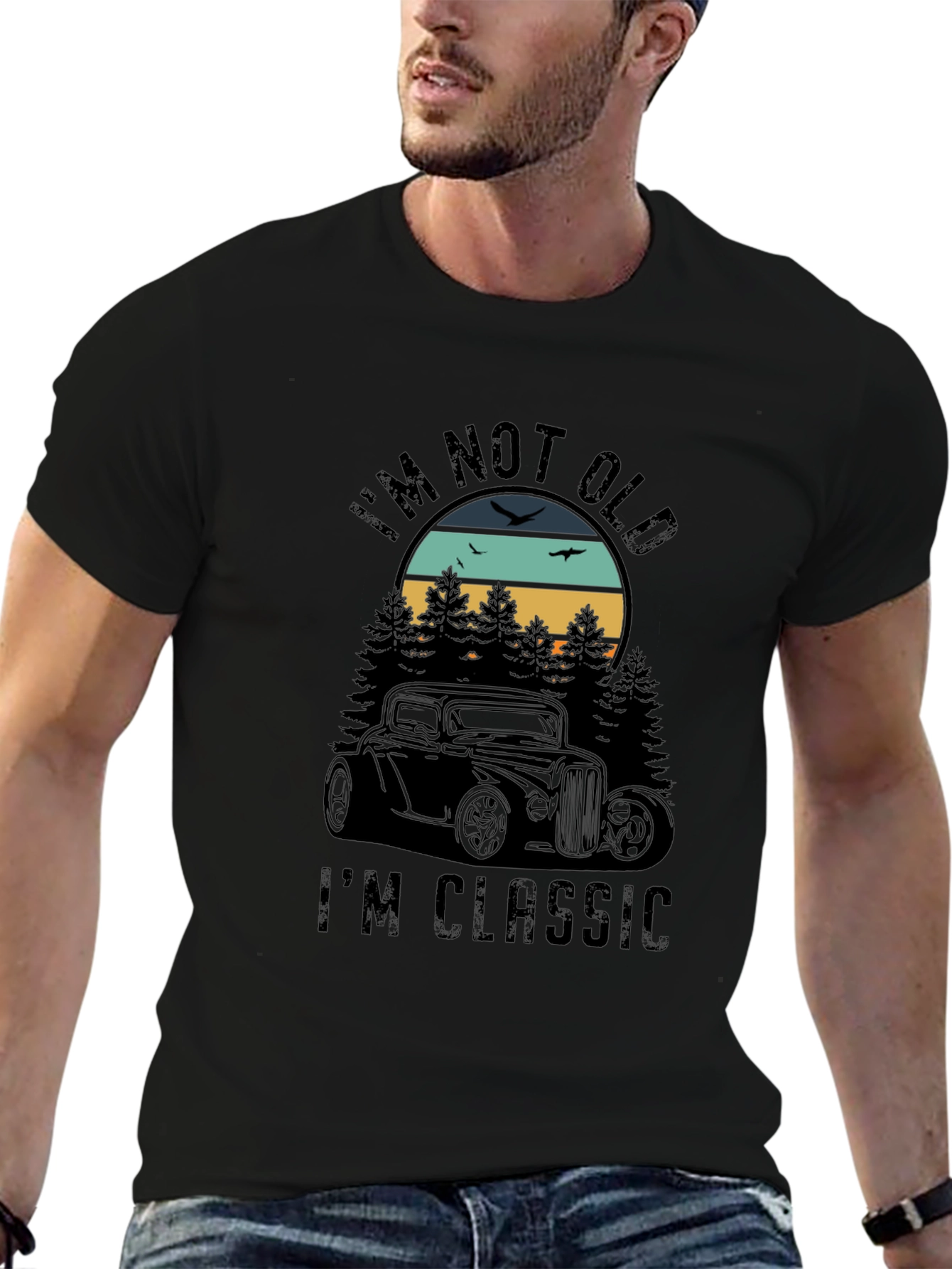 Black I'm Not Old I'm Classic Car Lover T-Shirt view 6