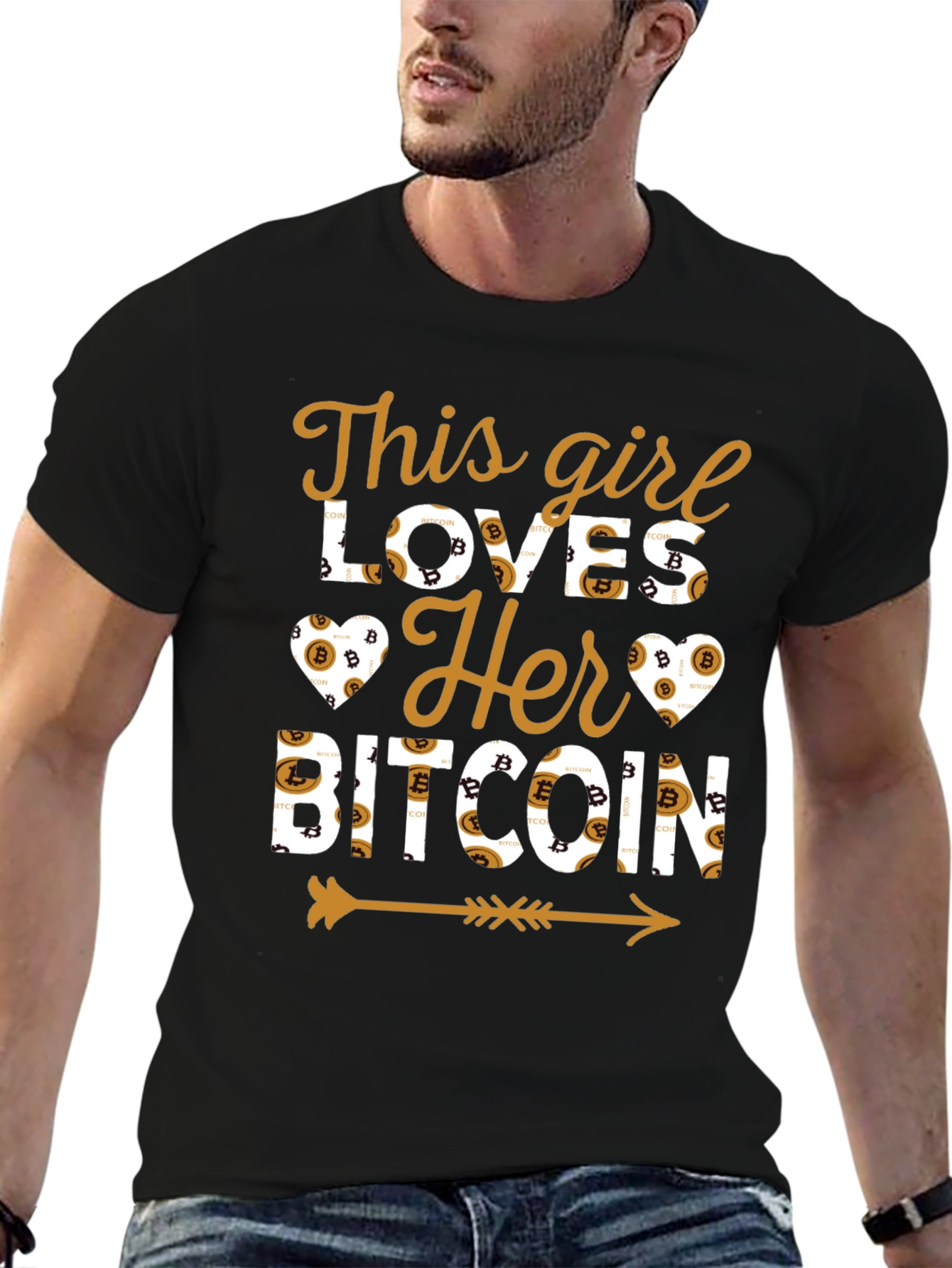 Black This Girl Loves Her Bitcoin T-Shirt view 6