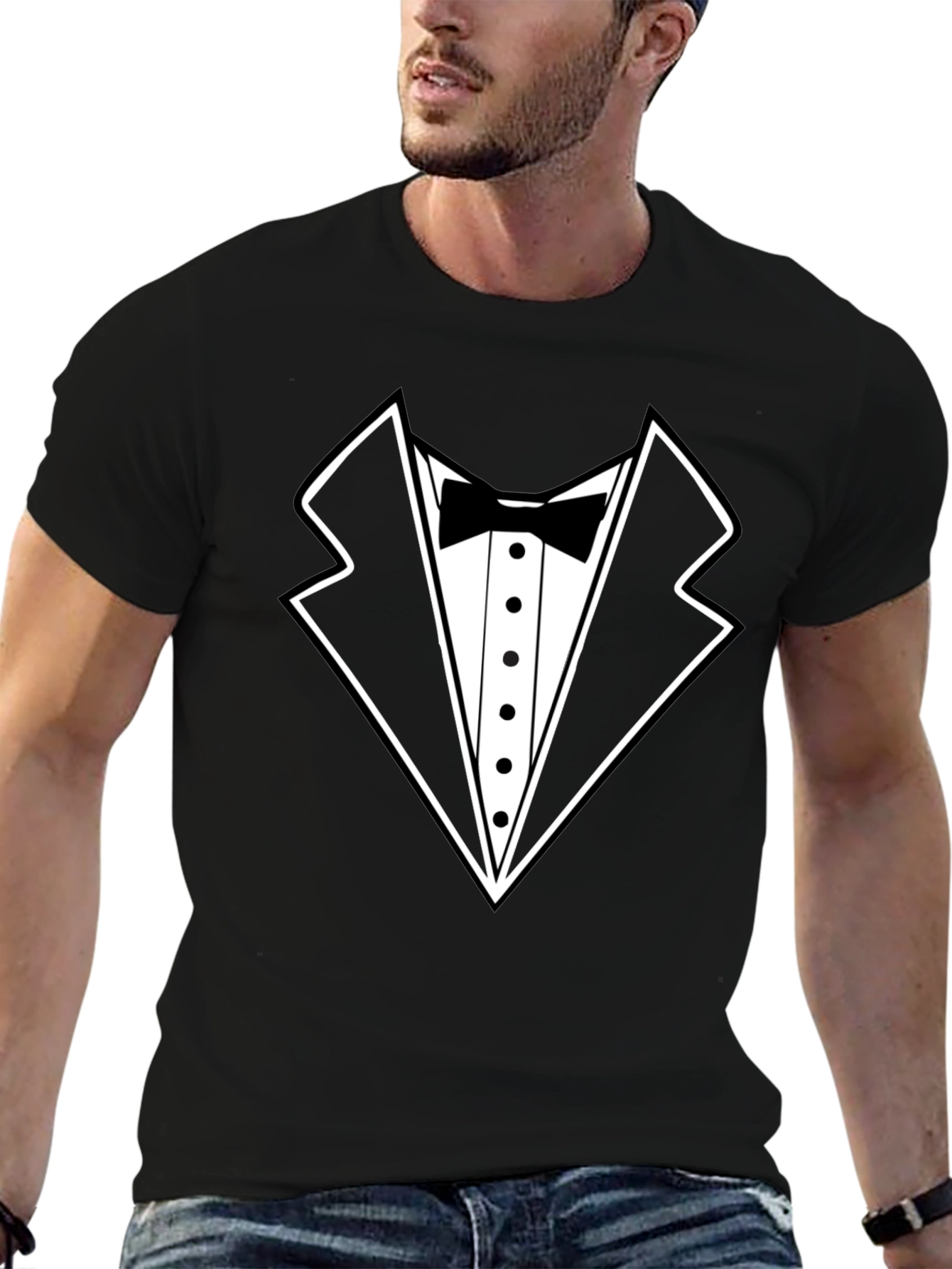 Black Tuxedo T-Shirt - Funny Formal Wear Graphic Tee view 6