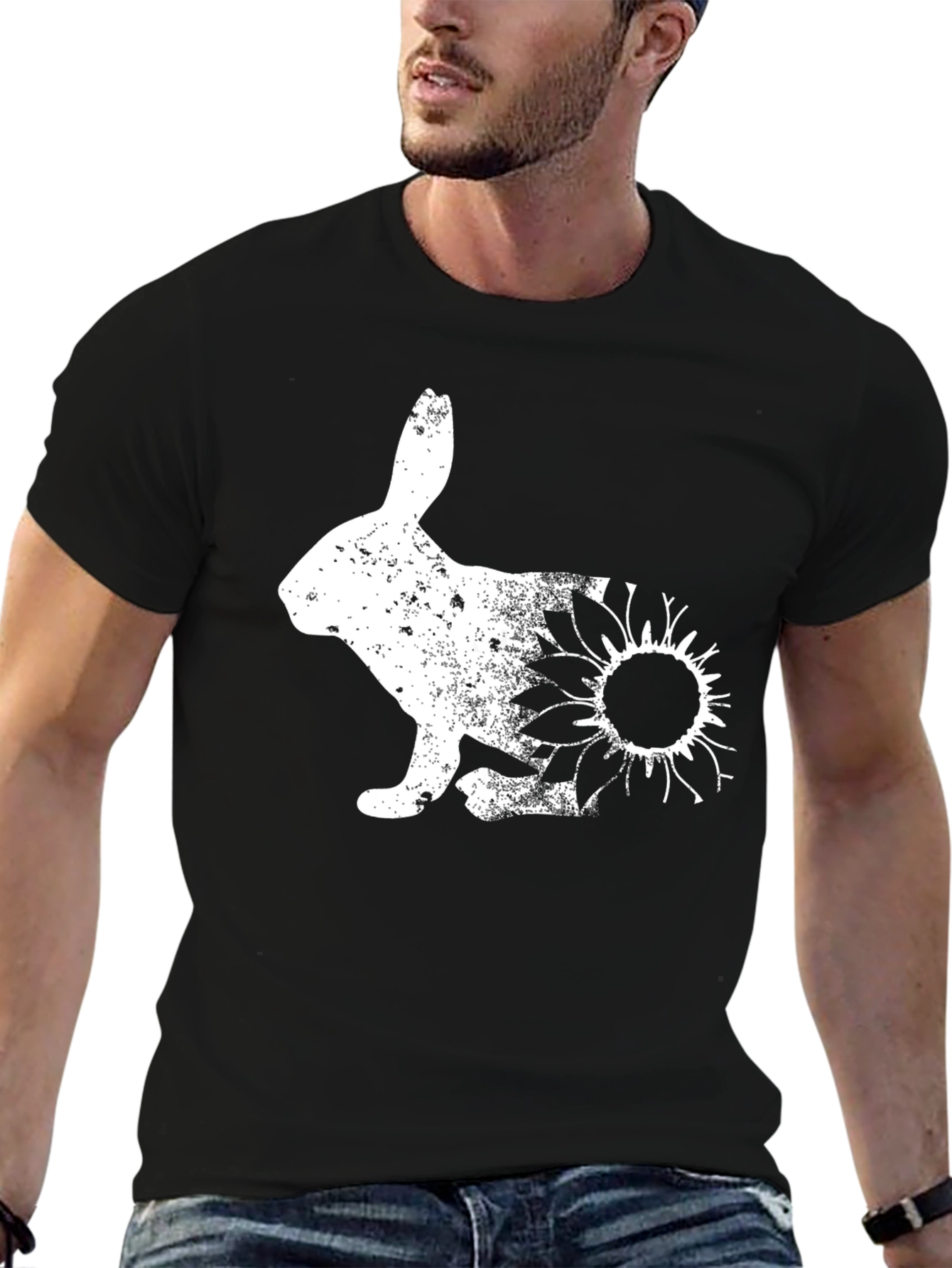 Black Rabbit Sunflower Graphic Tee view 6