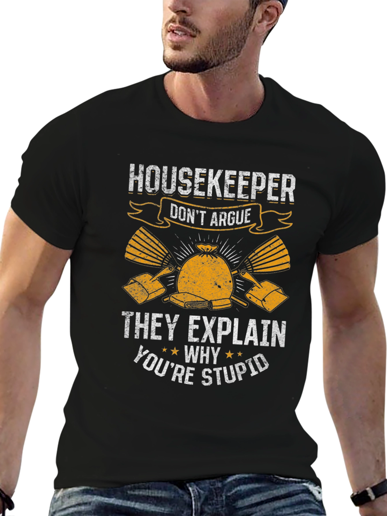 Black Housekeeper Graphic T-Shirt - Don't Argue! view 6
