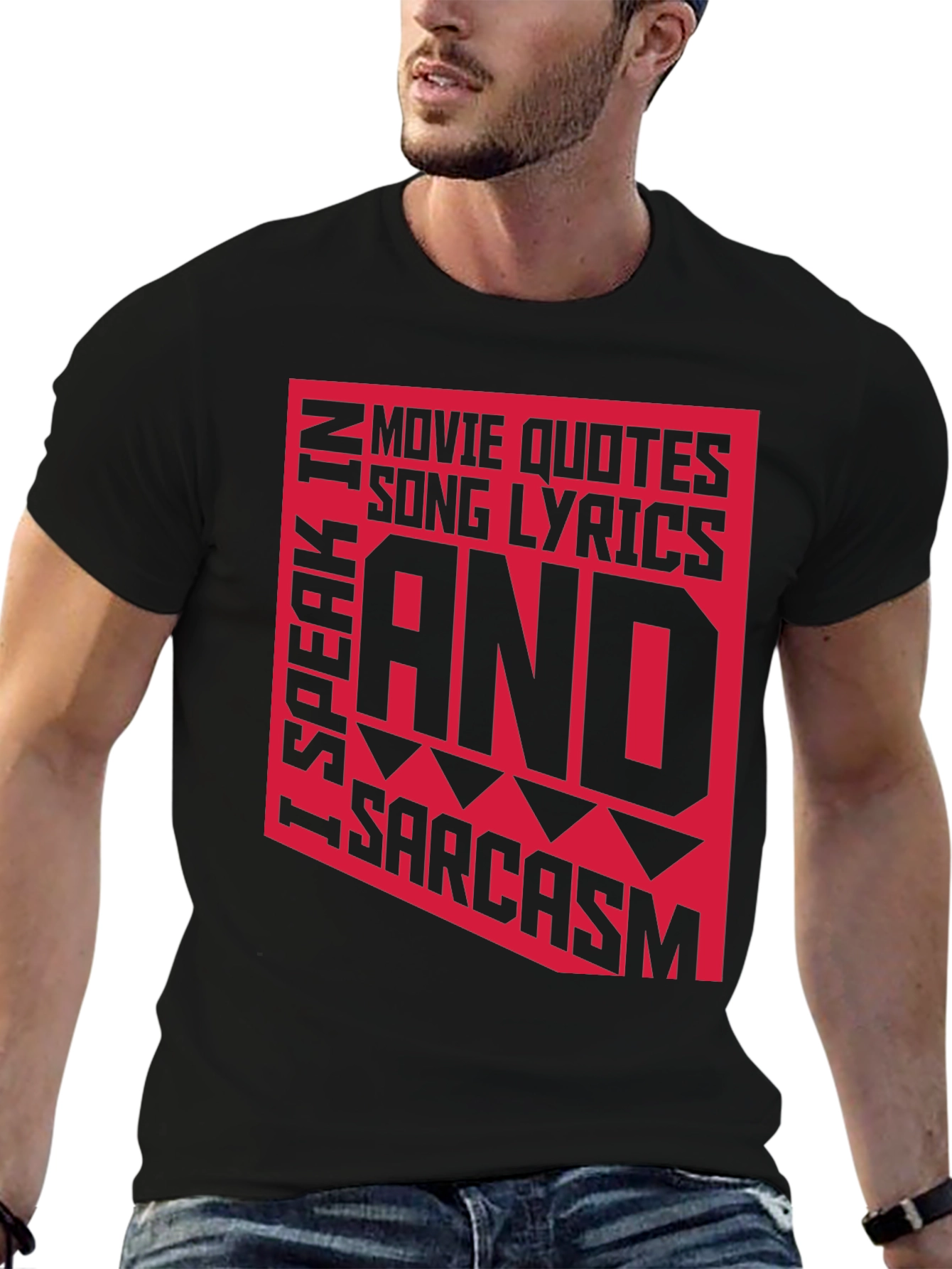 Black Sarcastic Graphic Tee - Movie Quotes, Lyrics T-Shirt view 6