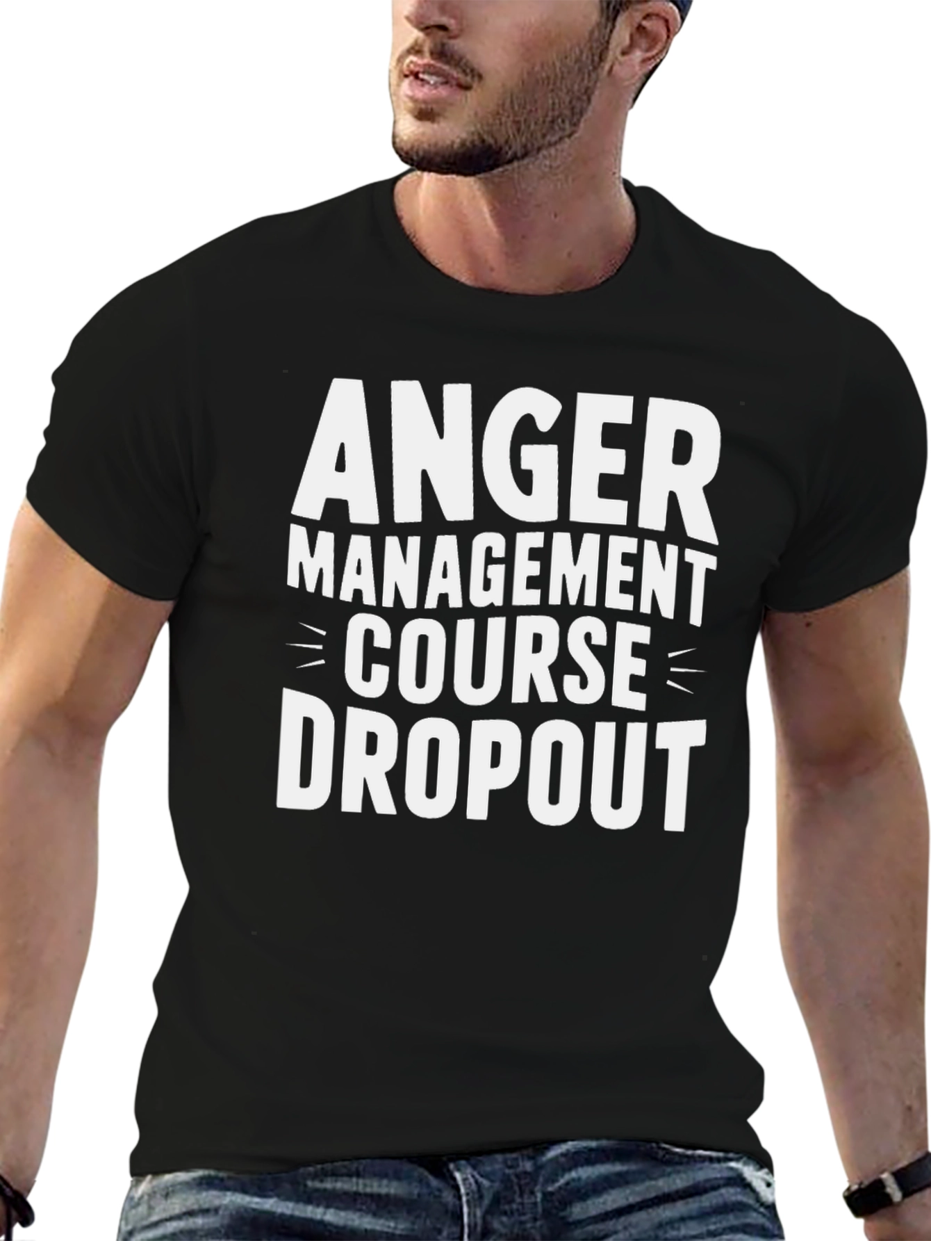 Black Anger Management Dropout Graphic Tee view 6