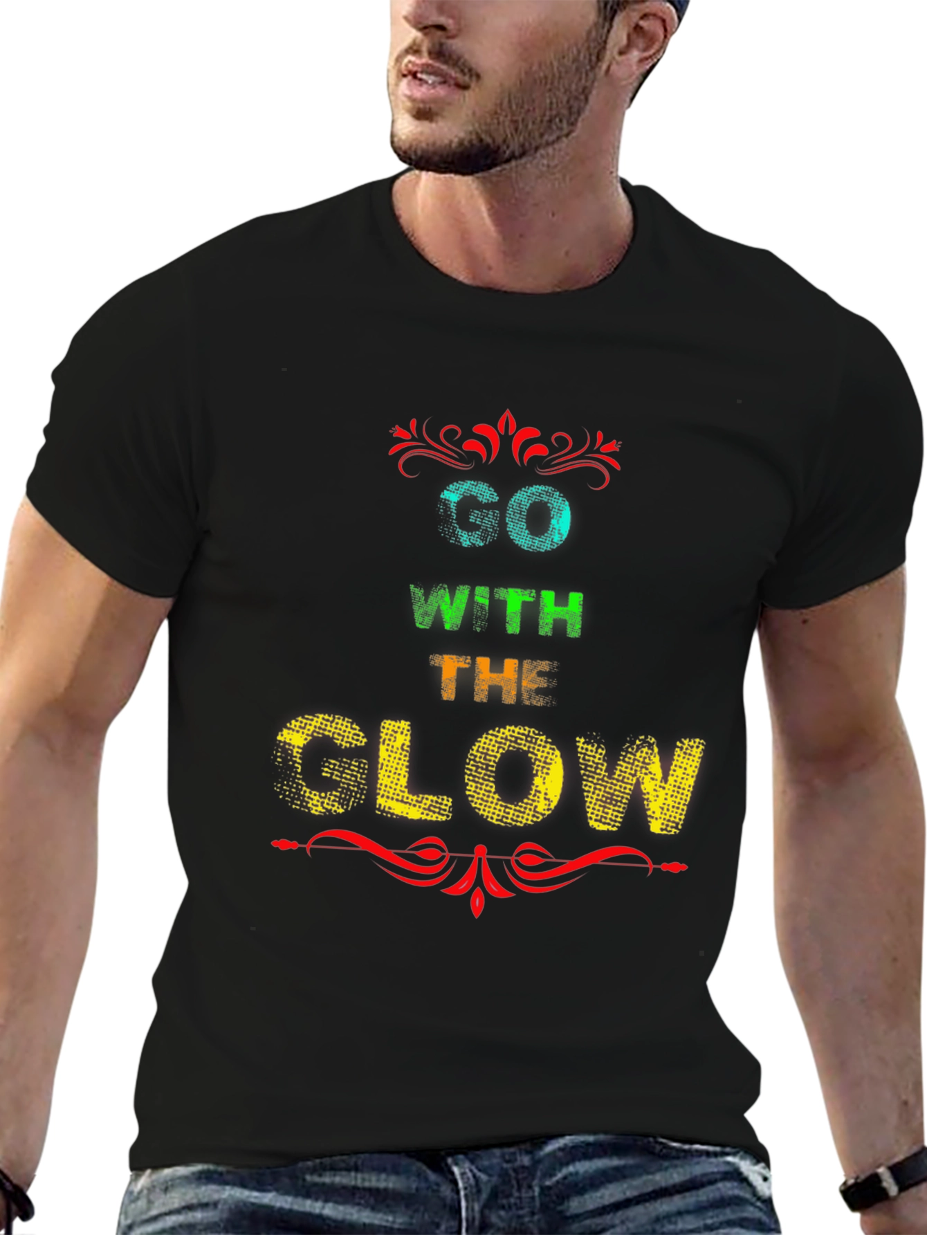 Black Go With The Glow Graphic Tee - Black view 6