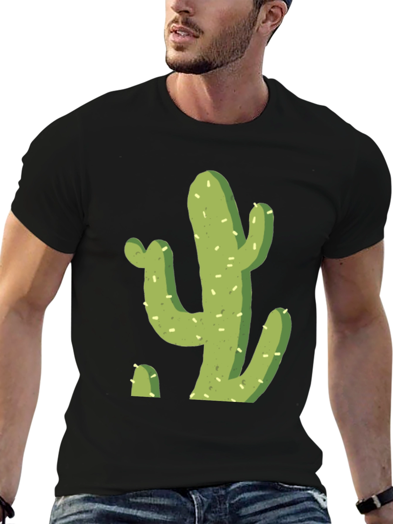 Black Cactus Graphic T-Shirt - Cool Desert Tee view 6