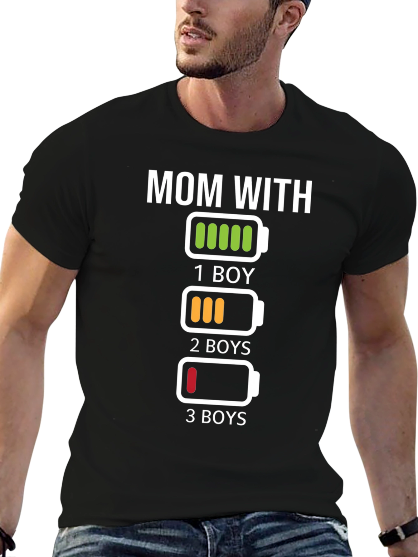 Mom With Boys Battery T-Shirt - Funny Mother's Day Gift - 6