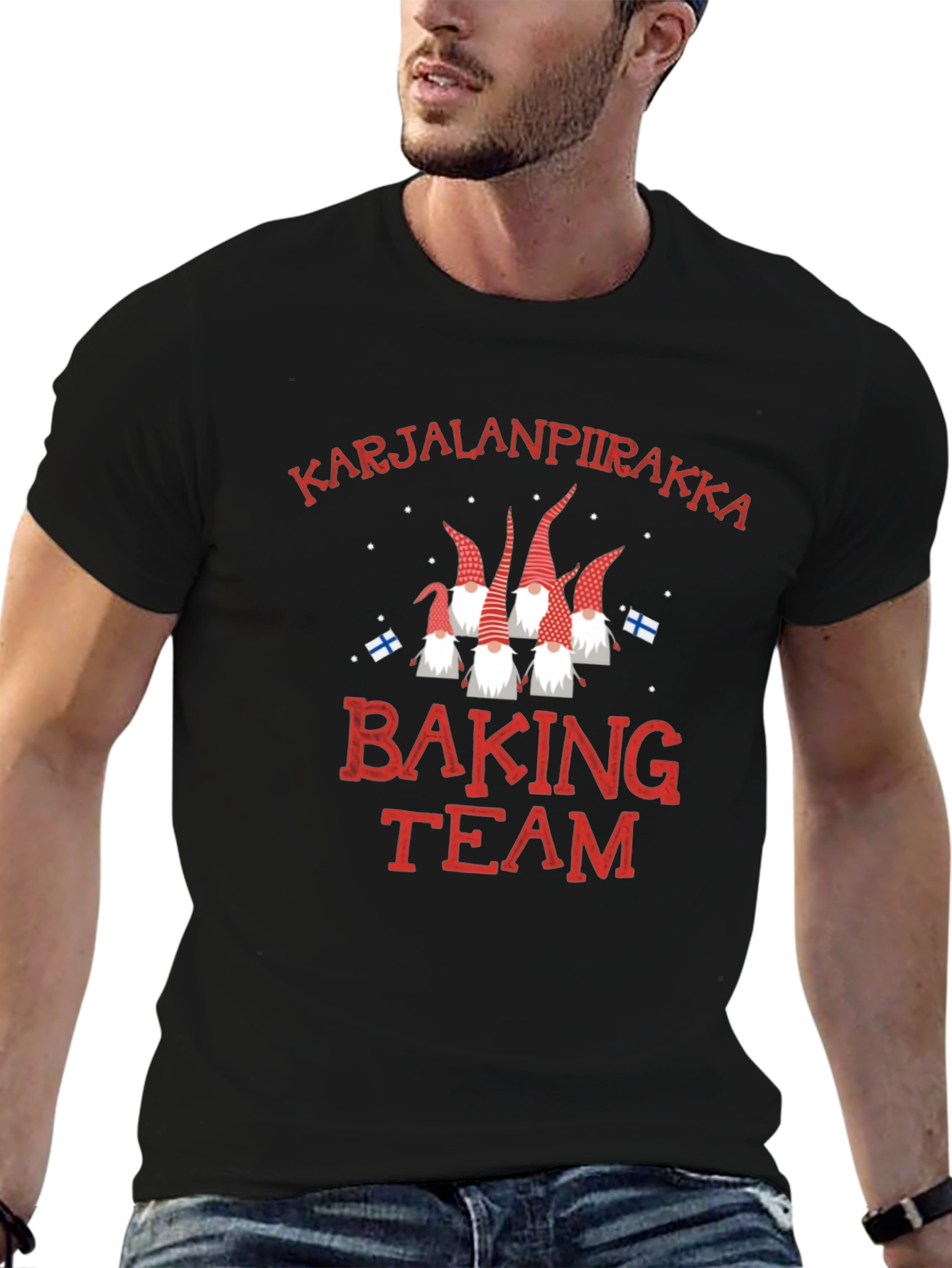 Black Karjalanpiirakka Baking Team T-Shirt view 6
