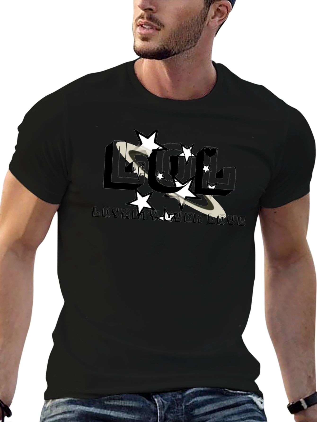 Black LOL Loyalty Over Love Graphic T-Shirt view 6