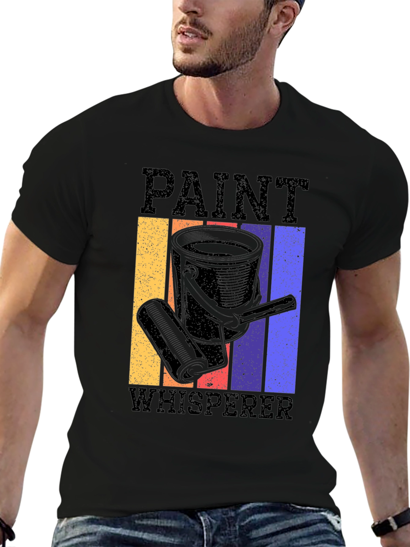 Black Paint Whisperer Graphic Tee - Retro Style view 6
