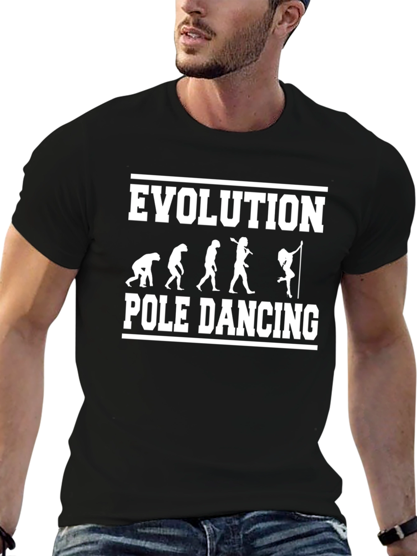 Black Evolution Pole Dancing Graphic Tee - Black view 6