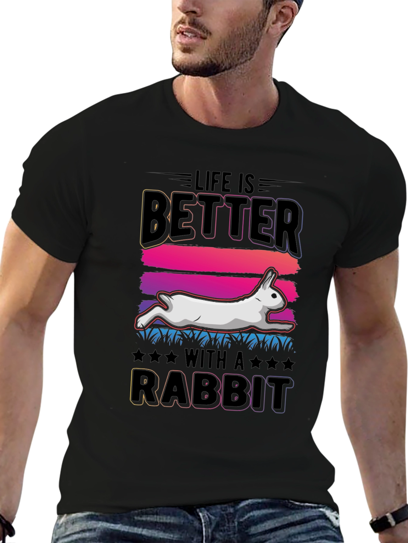 Black Life is Better with a Rabbit T-Shirt view 6