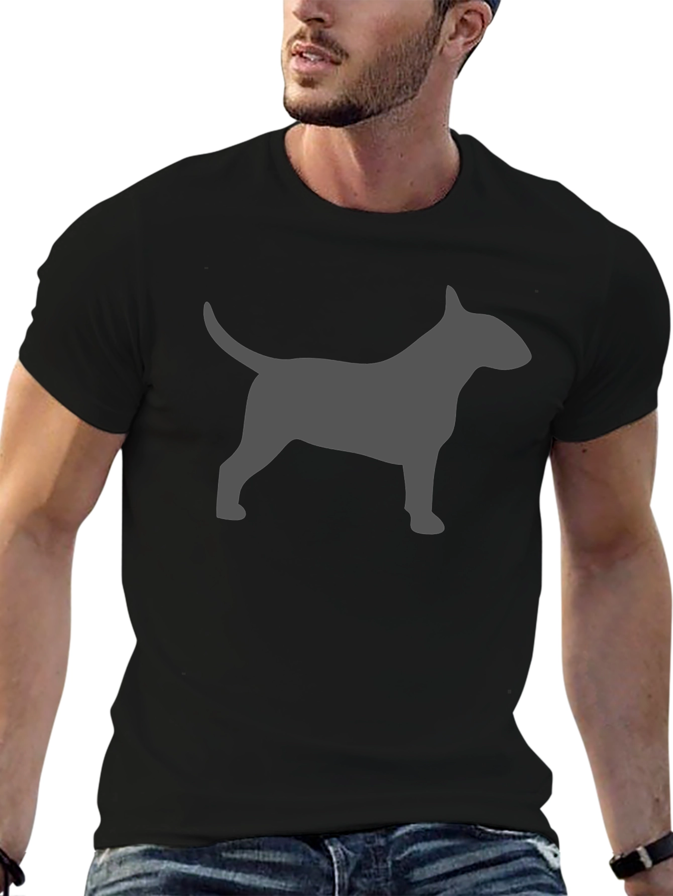 Black Bull Terrier Silhouette T-Shirt - Dog Lover Tee view 6