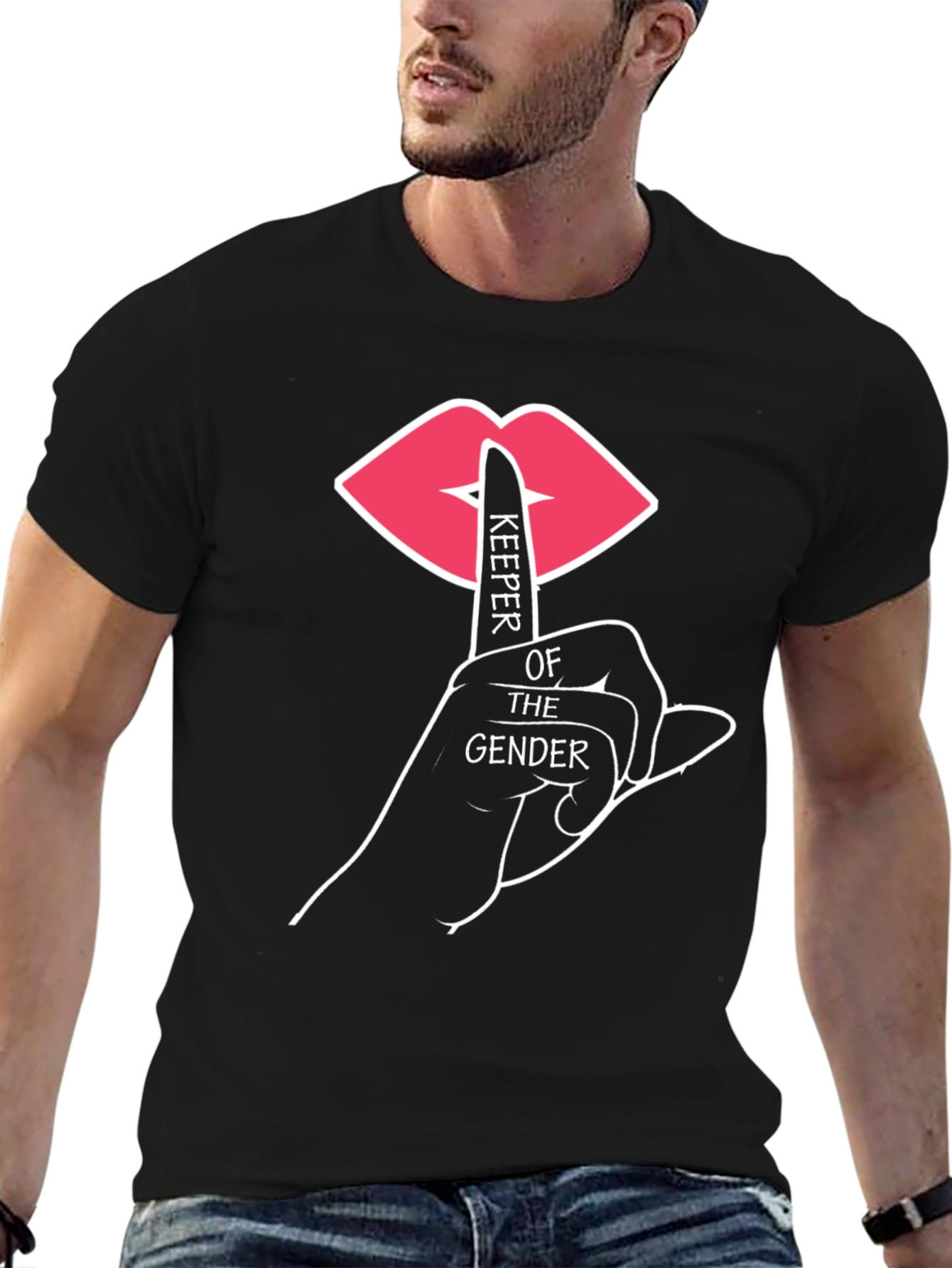 Black Keeper of the Gender T-Shirt - Black view 6