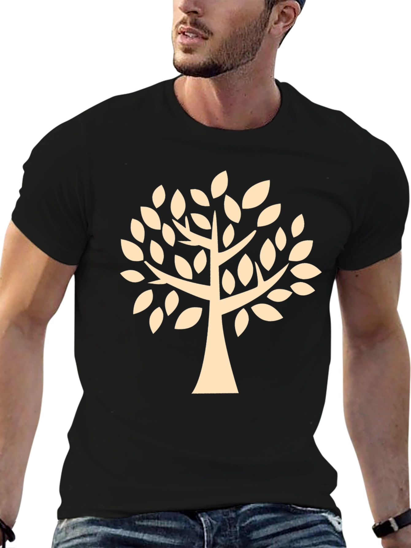 Black Tree Graphic Tee - Stylish Men's Black T-Shirt view 6