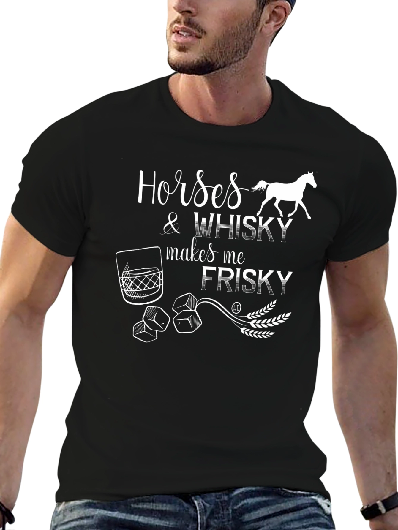 Black Horses & Whiskey Graphic T-Shirt view 6