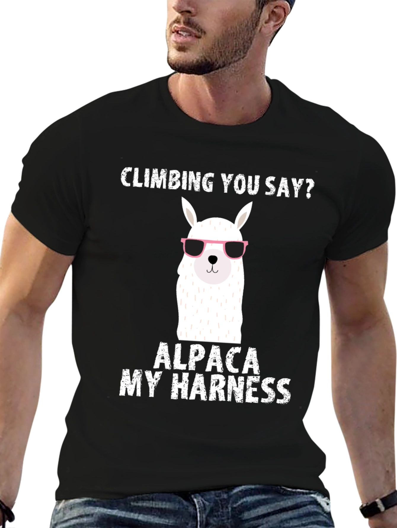 Black Climbing Alpaca T-Shirt view 6