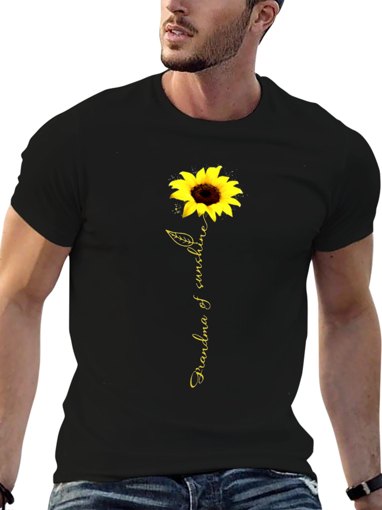 Black Grandma of Sunshine Sunflower Graphic Tee view 6