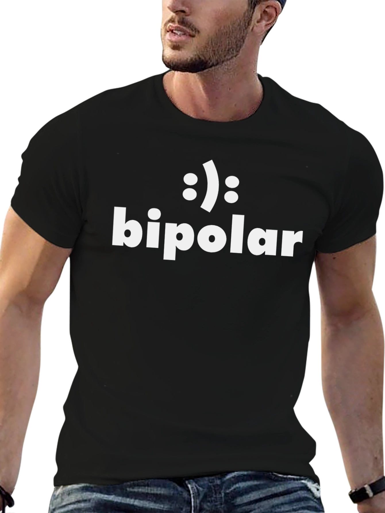 Black Bipolar T-Shirt - Humor Tee view 6