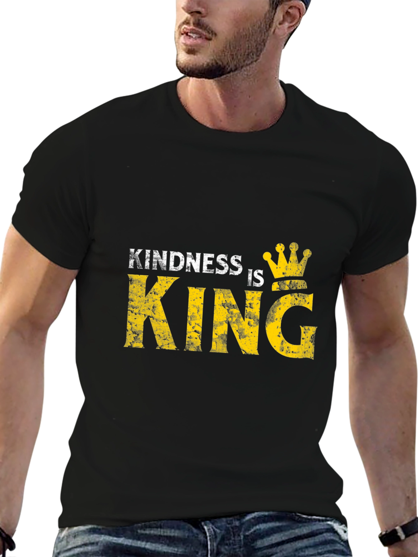 Black Kindness is King Graphic Black T-Shirt view 6
