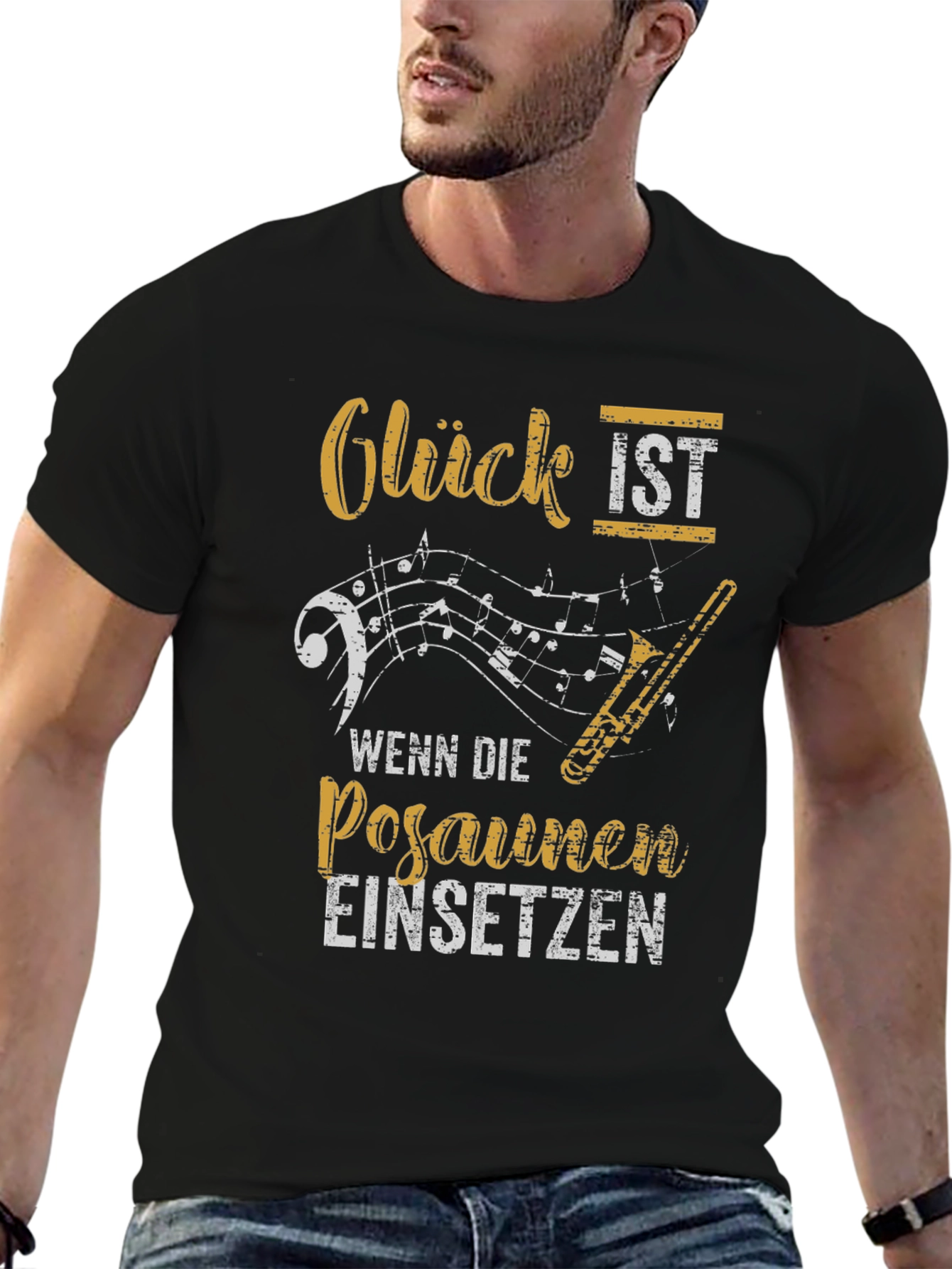 Black Gluck Ist Trombone Player T-Shirt view 6