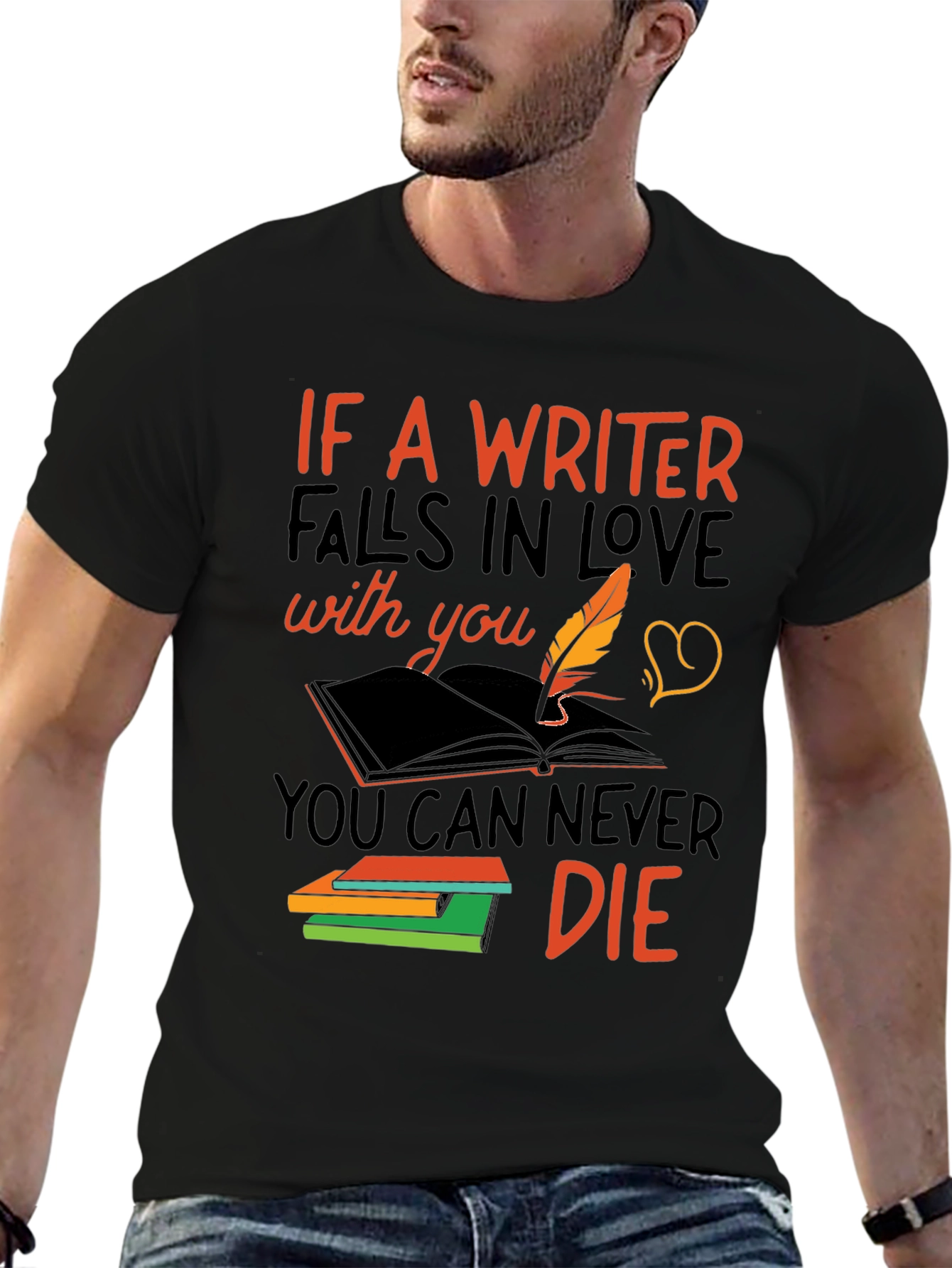Black Writer Love Never Die T-Shirt view 6