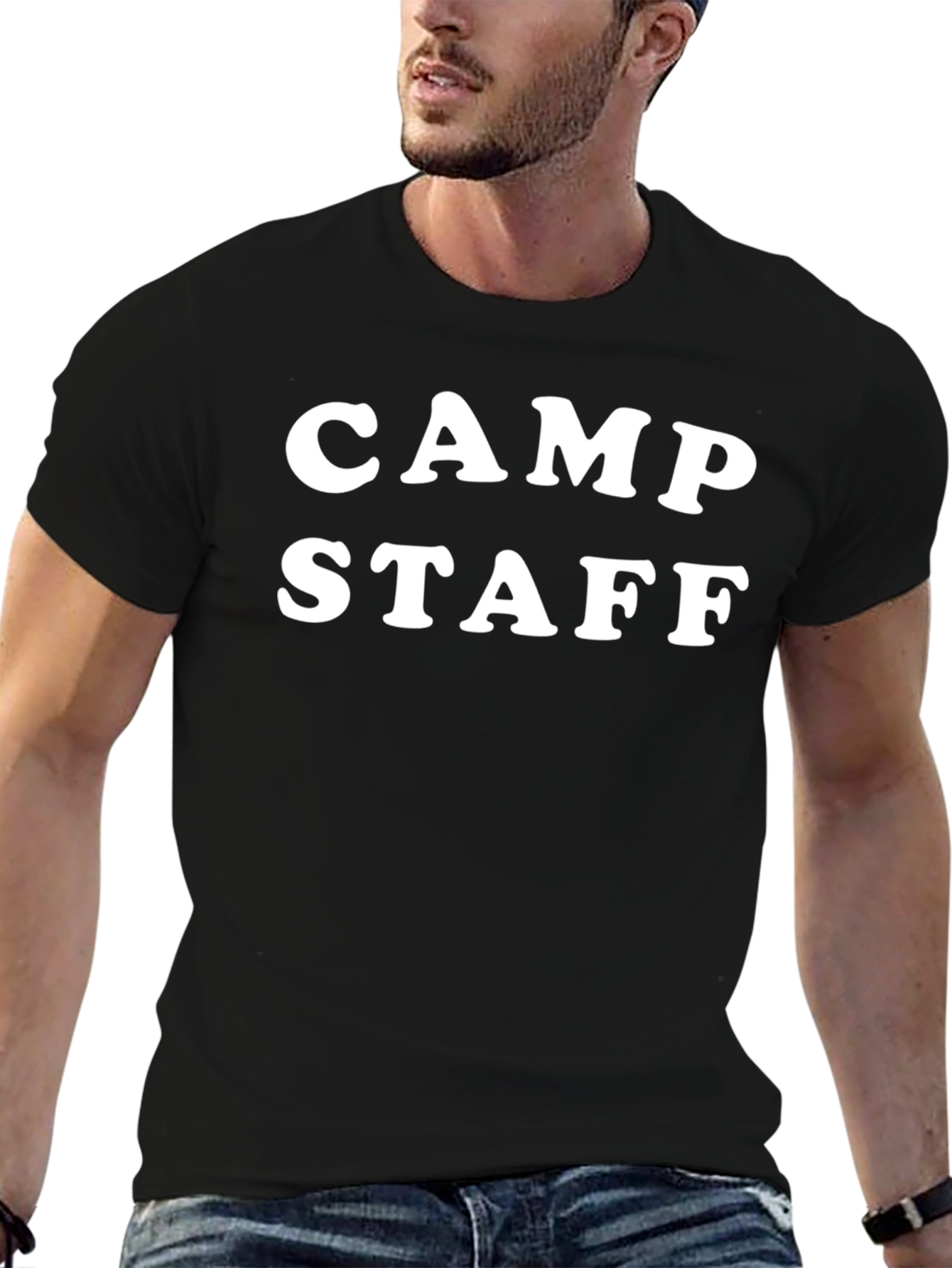 Black Camp Staff Black T-Shirt - Volunteer Crew Apparel view 6
