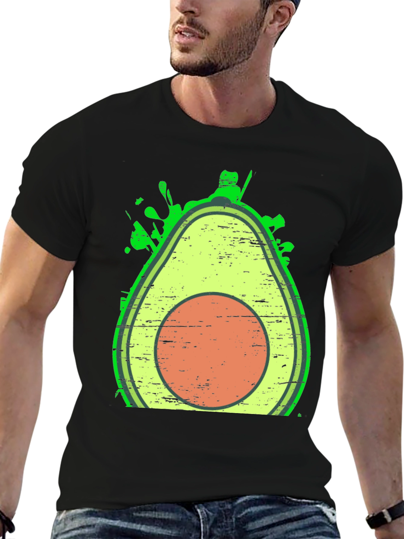 Black Avocado Graphic Tee - Trendy Fruit Lover Shirt view 6