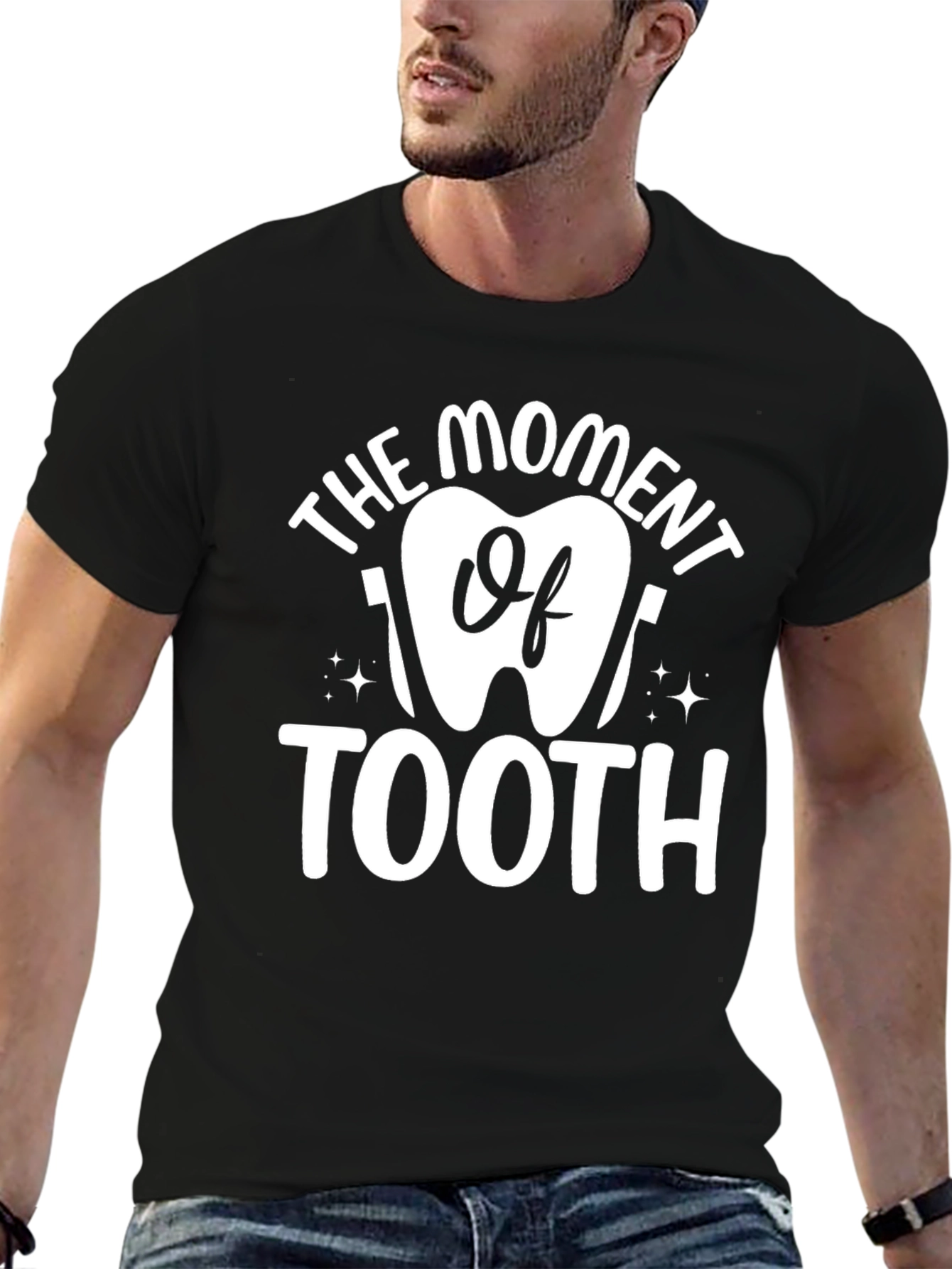 Black The Moment Of Tooth T-Shirt Dental Hygiene Dentist Tee view 6