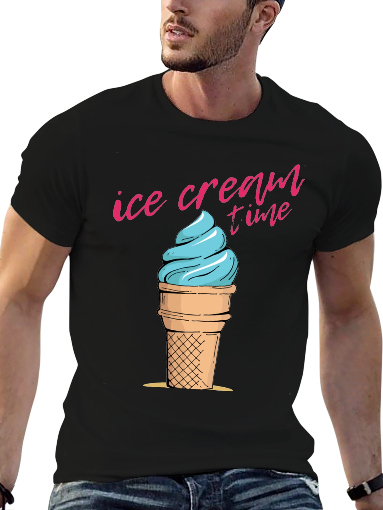 Black Ice Cream Time Graphic Tee - Casual Comfort view 6
