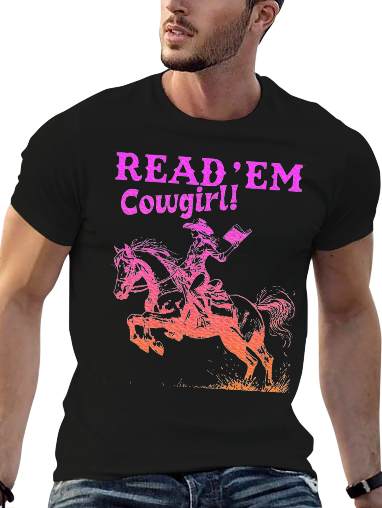 Black Read 'Em Cowgirl! Graphic Tee - Western Style view 6