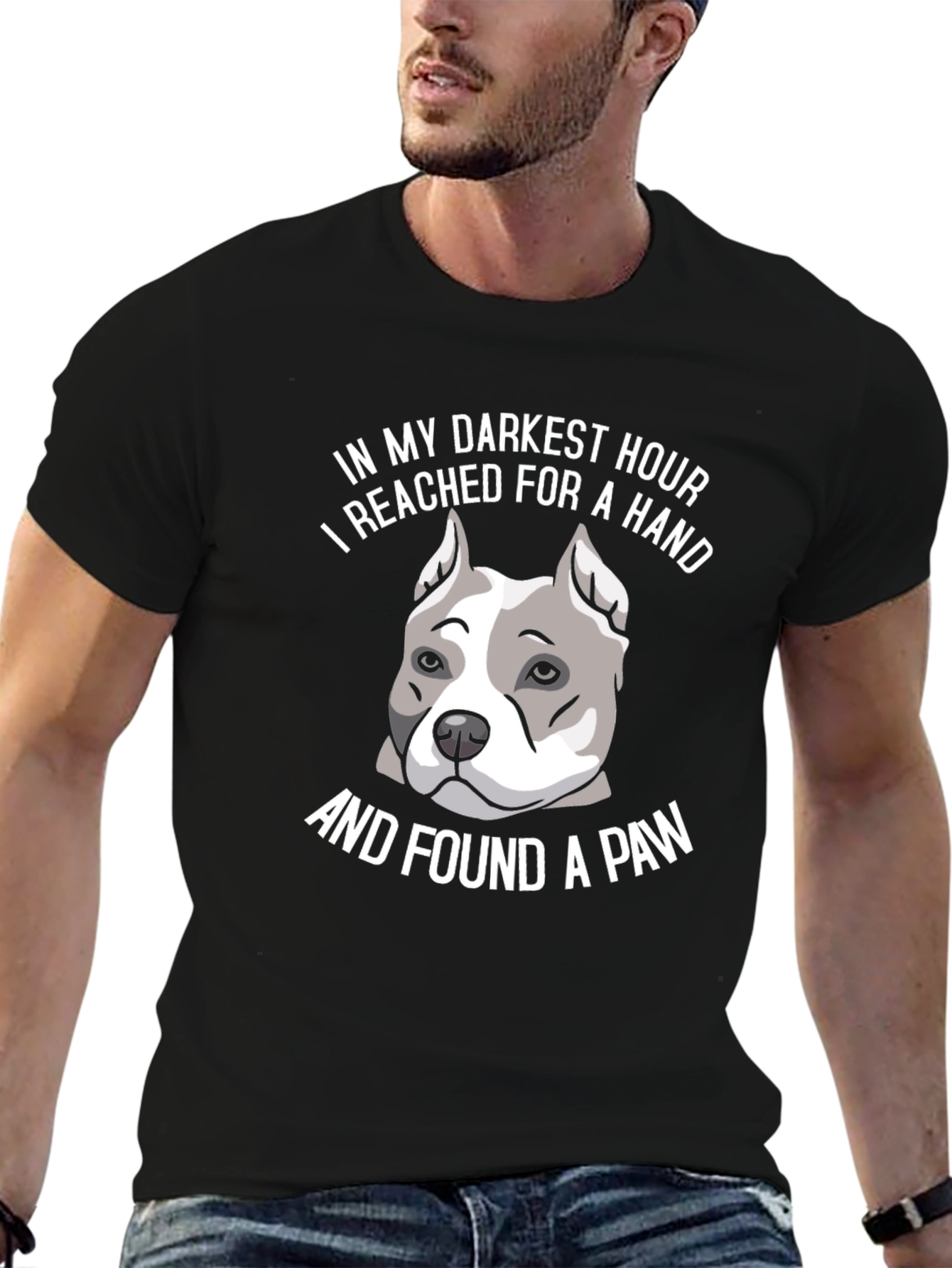 Black Dog Paw T-Shirt - In My Darkest Hour Pet Lover Tee view 6