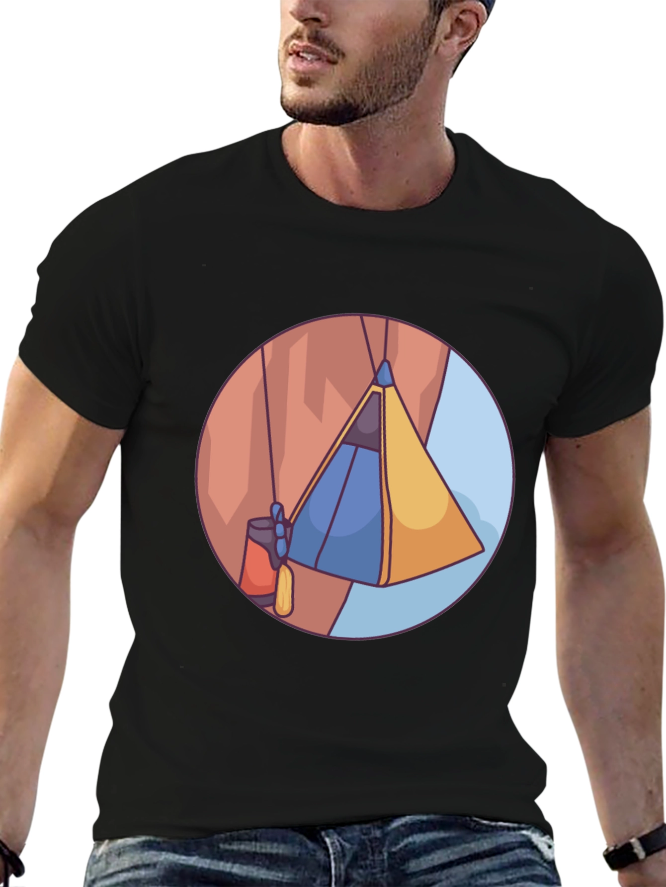 Black Cliffside Tent T-Shirt - Adventure Ready view 6