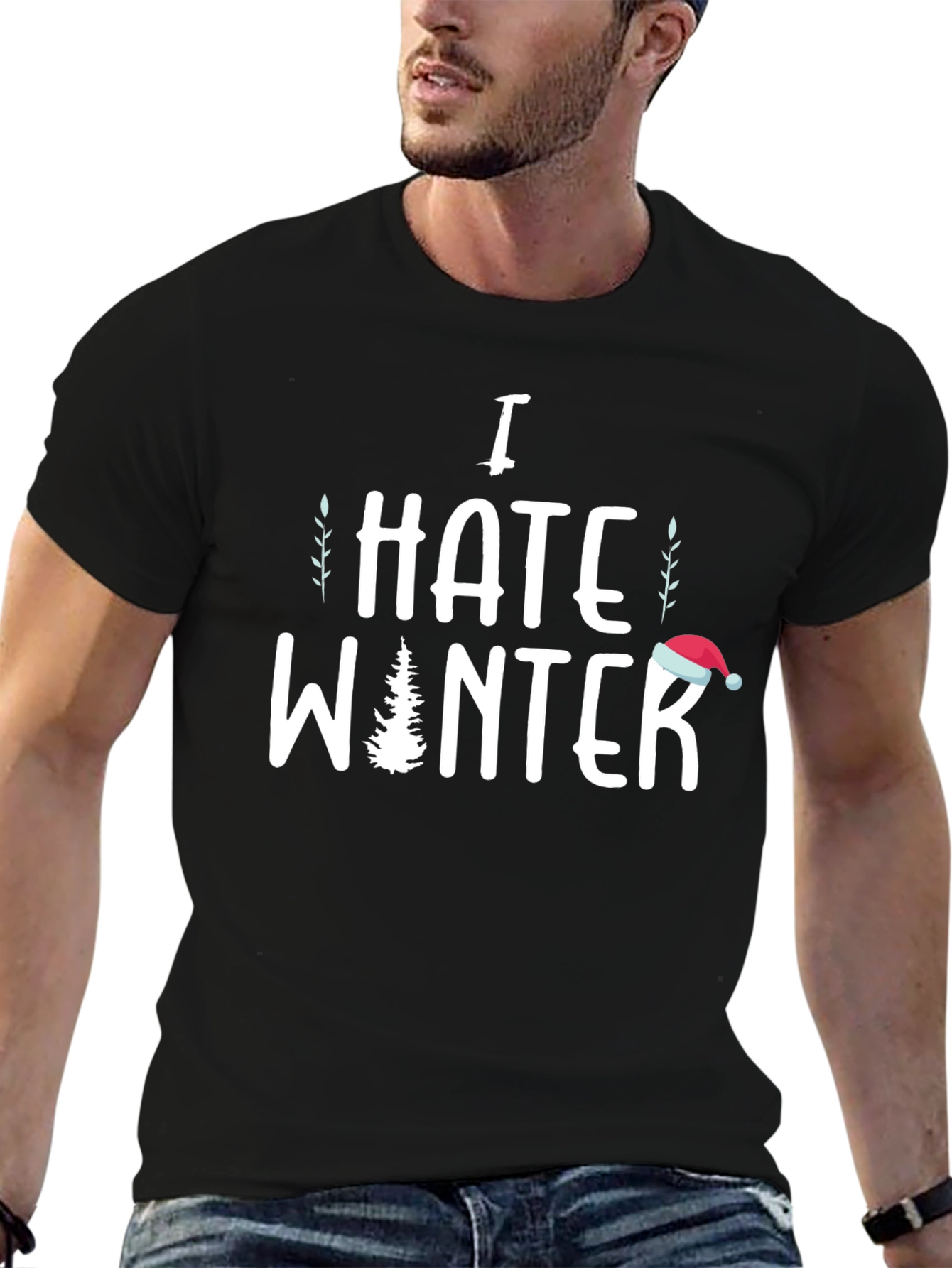 Black I Hate Winter Graphic Tee - Holiday Humor view 6