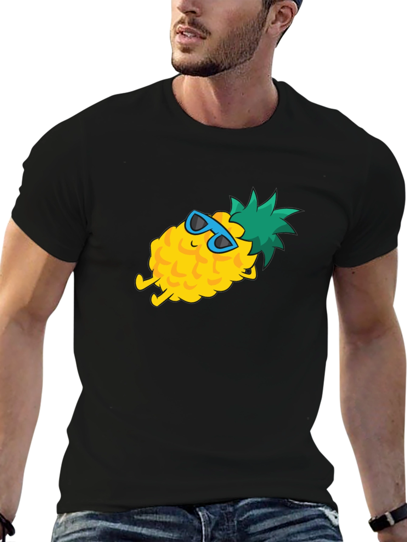 Black Chill Pineapple Graphic T-Shirt - Summer Vibes view 6