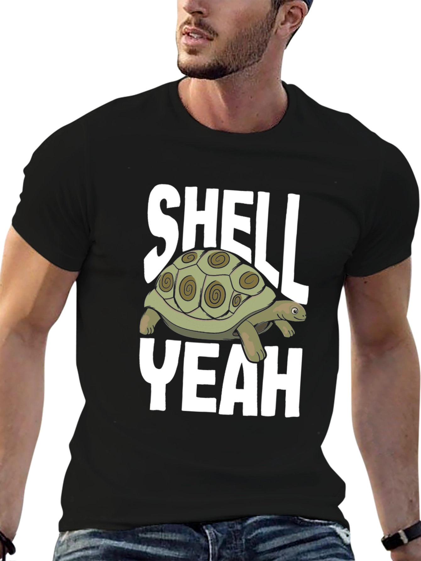 Black Shell Yeah Turtle Graphic T-Shirt view 6