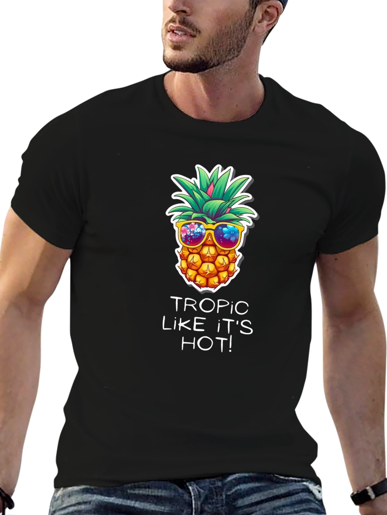 Cool Pineapple Graphic T-Shirt - Tropic Like It's Hot - 6