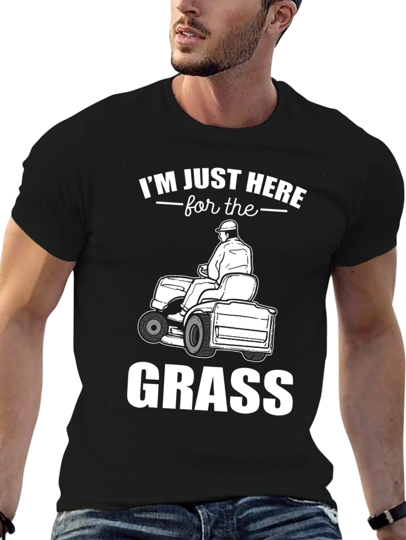 Black I'm Just Here For The Grass - T-Shirt view 6