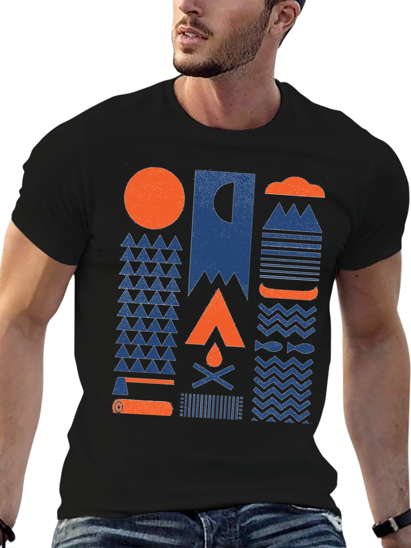 Black Outdoor Adventure Graphic T-Shirt view 6