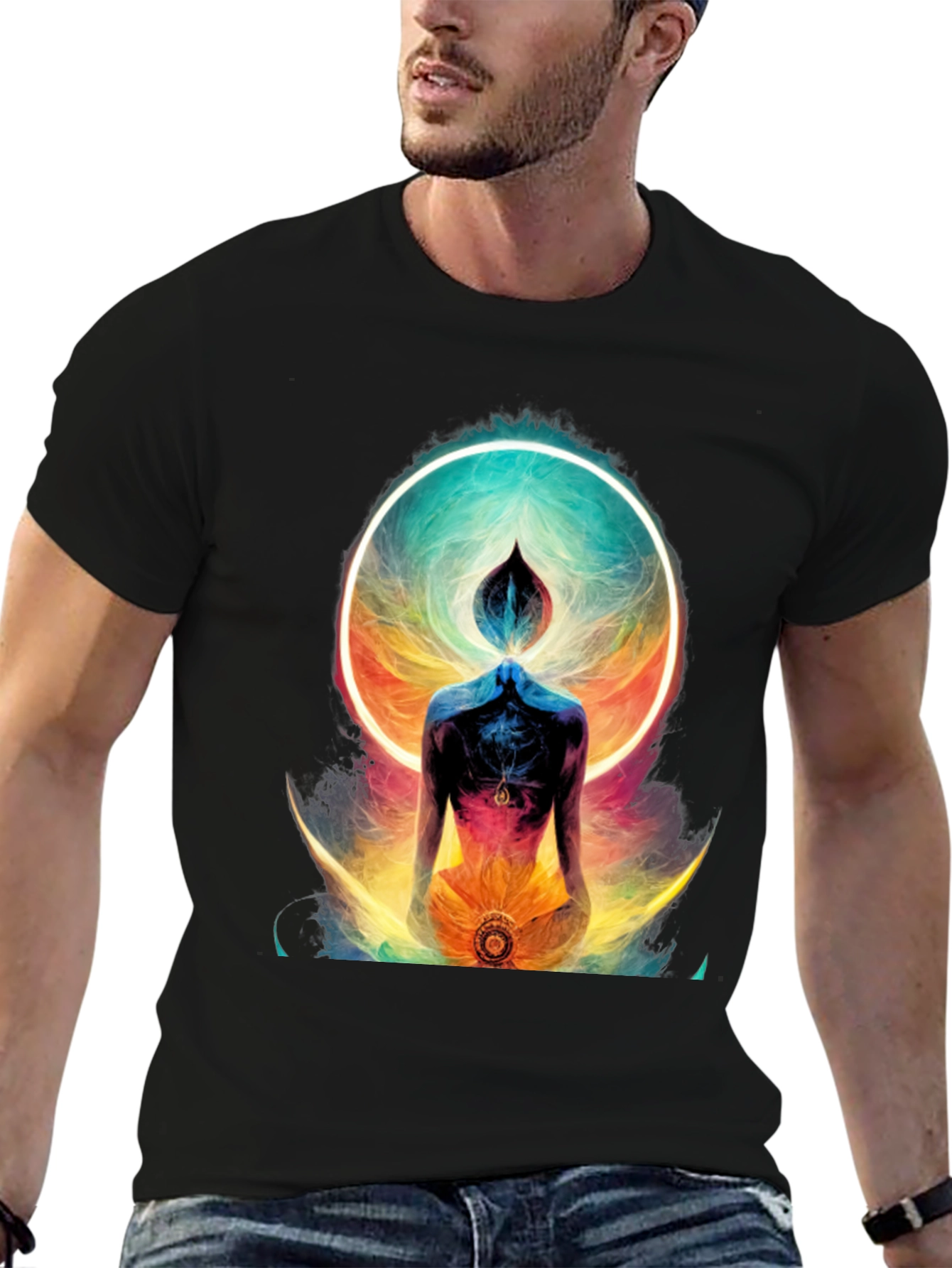 Black Mystic Aura Graphic Tee - Black view 6