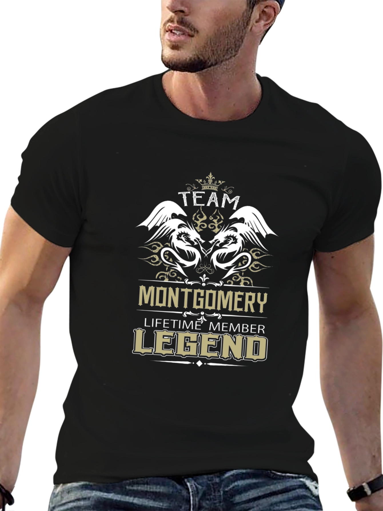 Black Team Montgomery Legend Graphic T-Shirt view 6