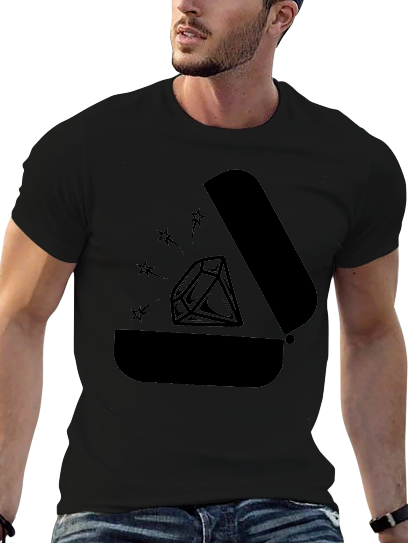Black Diamond Ring Box Graphic Tee - Black view 6