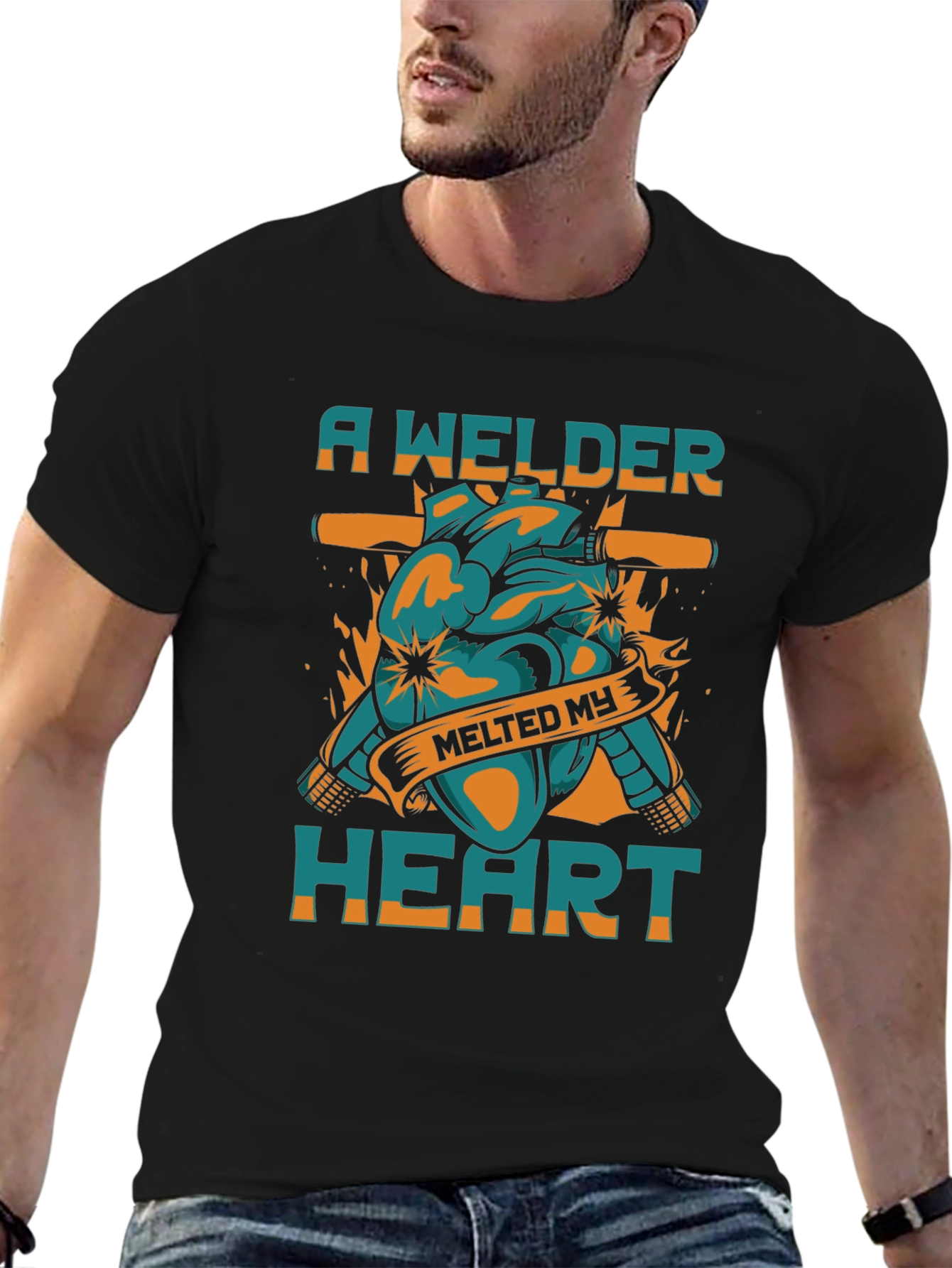 Black Welder Heart T-Shirt - Melts My Heart! view 6