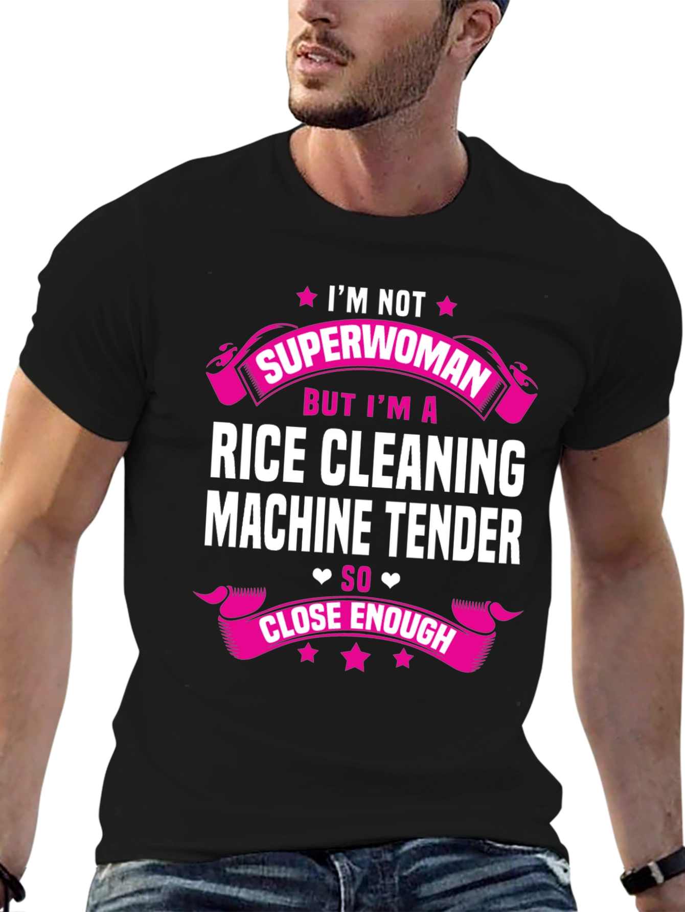 Black Rice Cleaning Machine Tender T-Shirt view 6