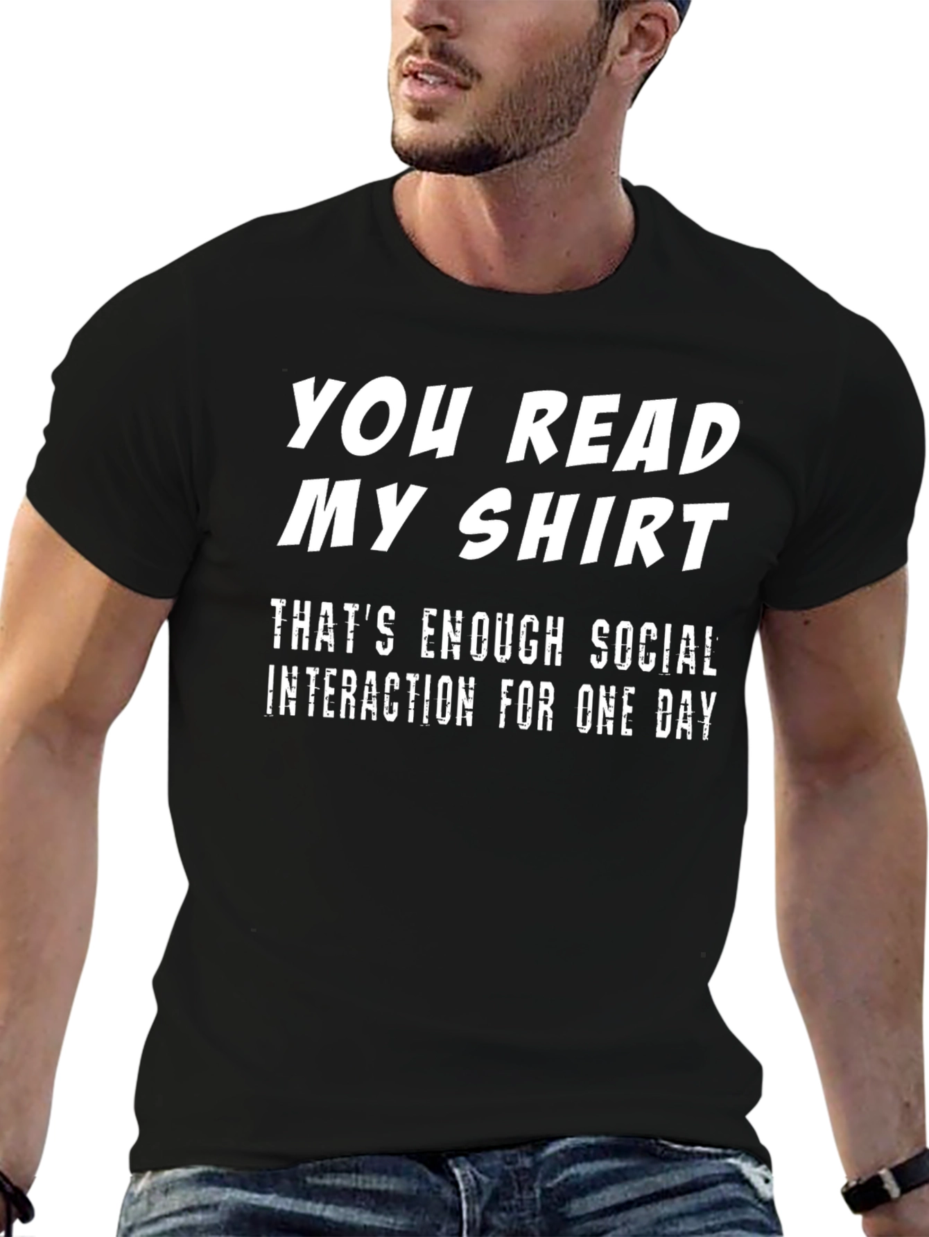 Black Funny Social Interaction T-Shirt - Introvert Humor view 6