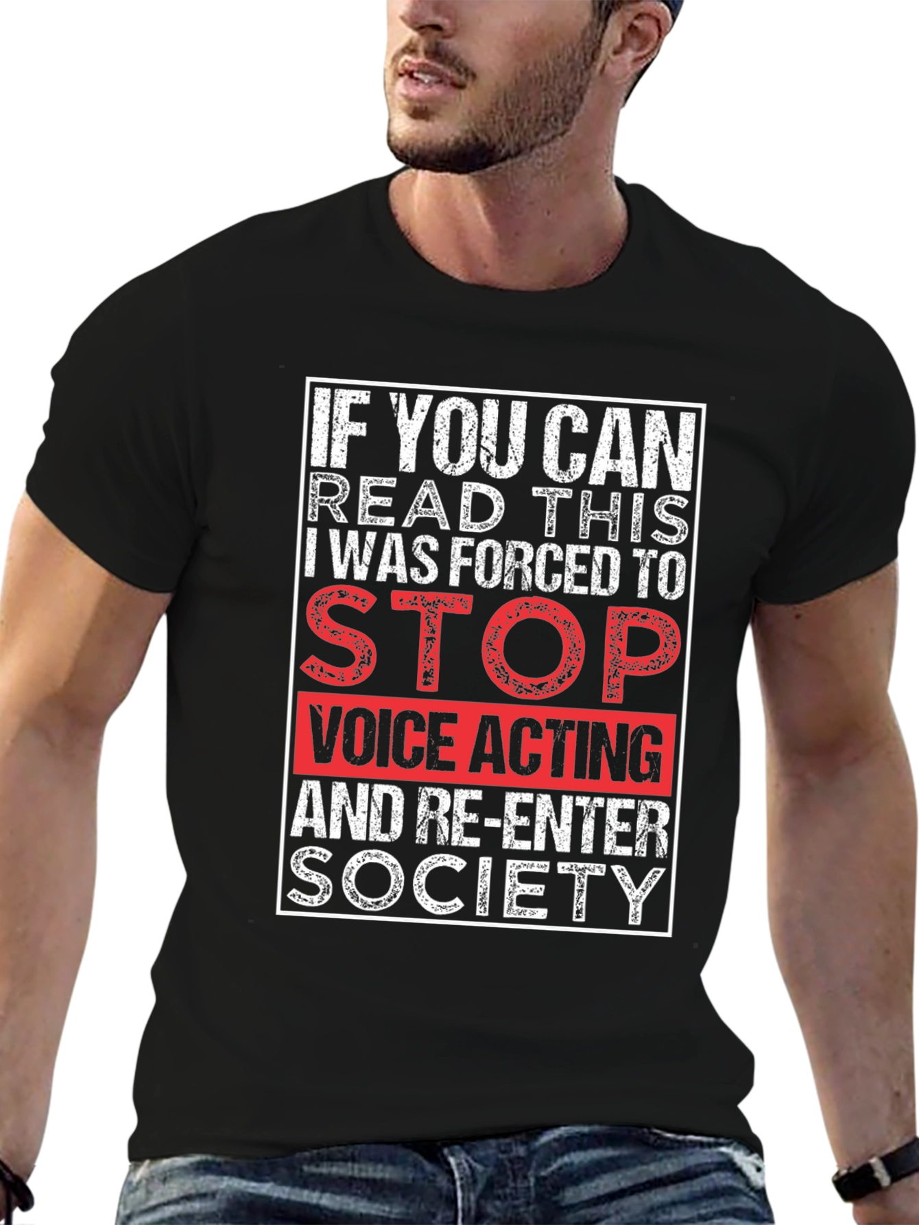 Black Voice Actor Humor T-Shirt - If You Can Read This Graphic Tee view 6